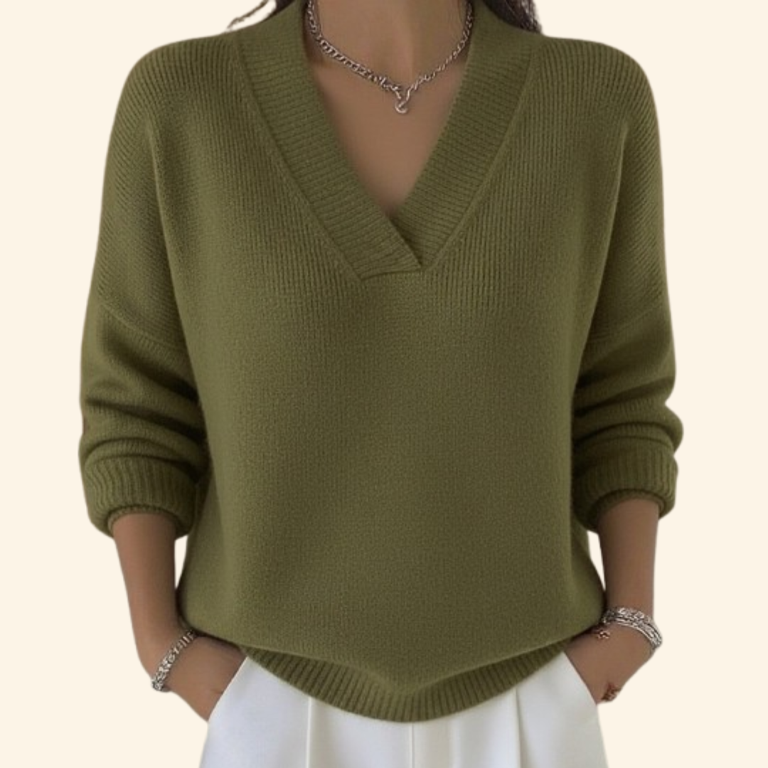Delphine | Soft V-neck blouse in lightweight breathable feminine style