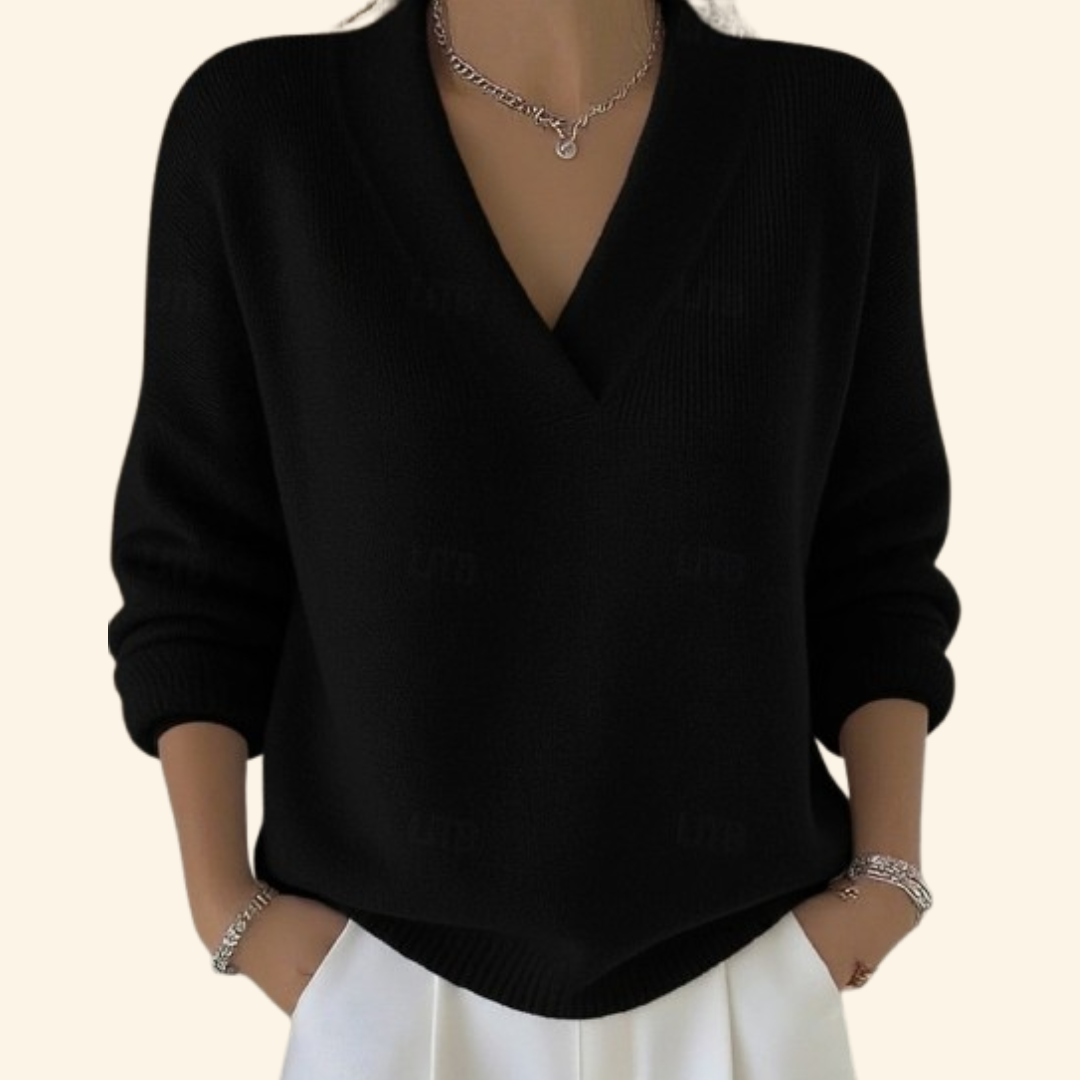 Delphine | Soft V-neck blouse in lightweight breathable feminine style
