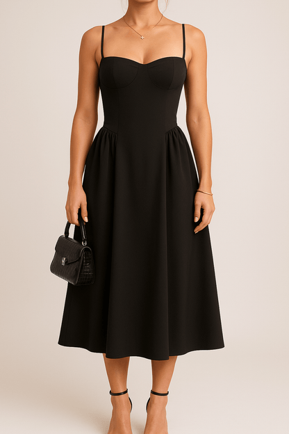 Julia | Women's Sleeveless Midi Dress with flared Cut