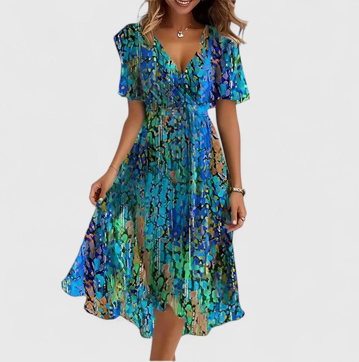 Giuseppa | V-Neck Floral Women's Elegant Dress