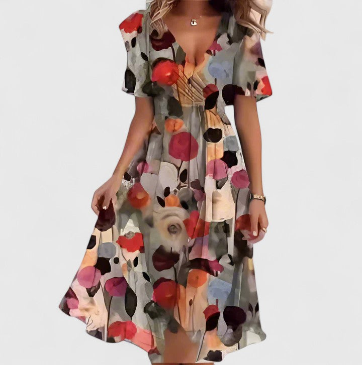 Giuseppa | V-Neck Floral Women's Elegant Dress