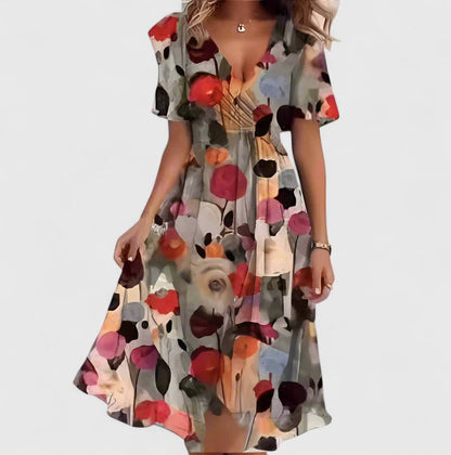Giuseppa | V-Neck Floral Women's Elegant Dress