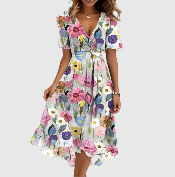Giuseppa | V-Neck Floral Women's Elegant Dress