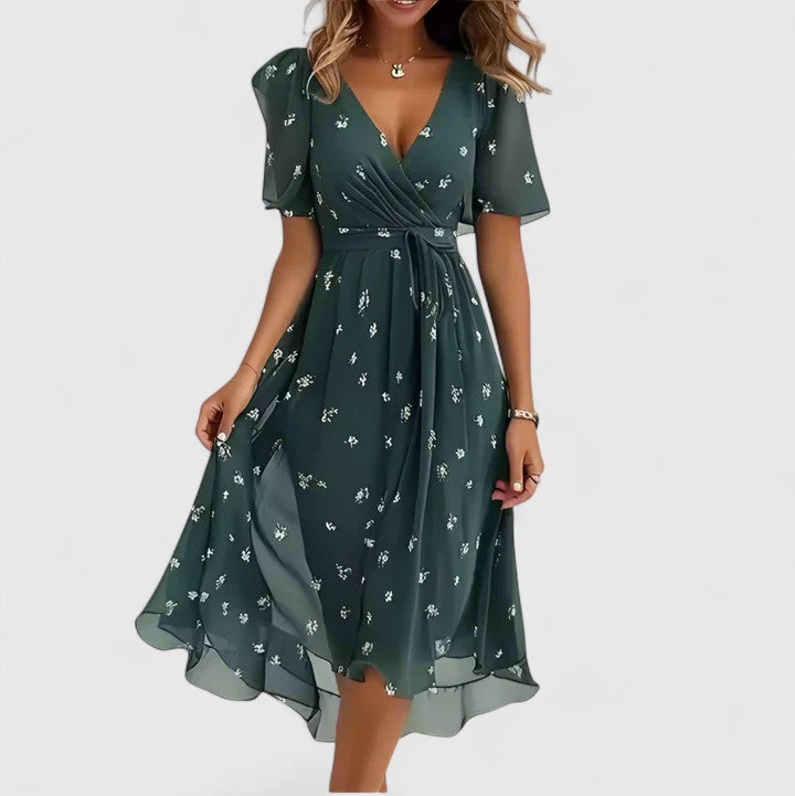 Giuseppa | V-Neck Floral Women's Elegant Dress