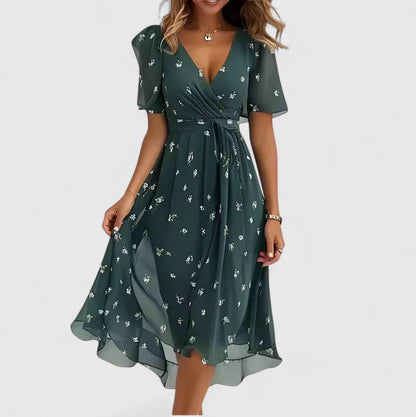 Giuseppa | V-Neck Floral Women's Elegant Dress