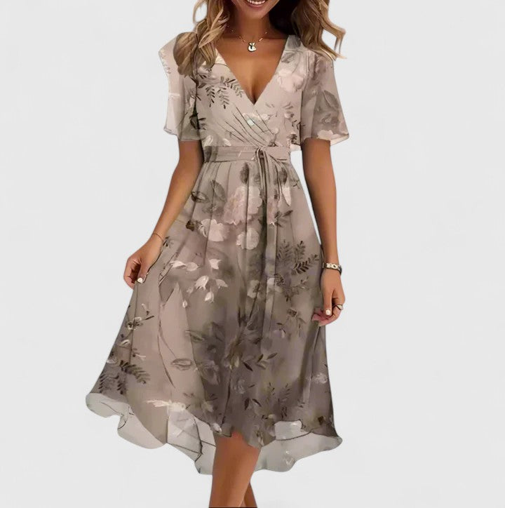 Giuseppa | V-Neck Floral Women's Elegant Dress