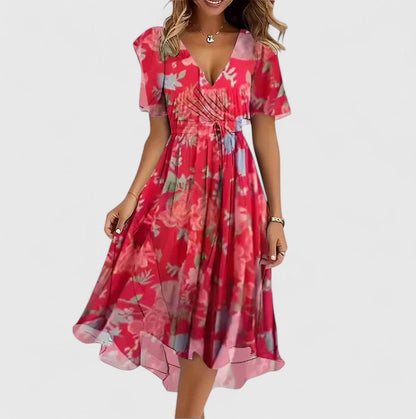 Giuseppa | V-Neck Floral Women's Elegant Dress
