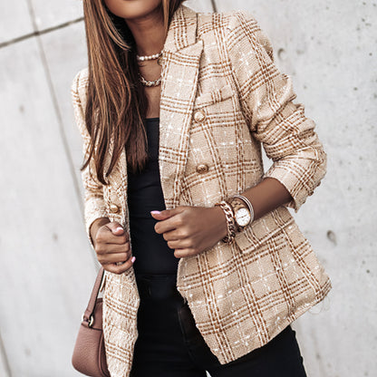 Katarina | Women's Relaxed Checked Tailored Blazer