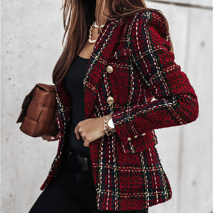 Katarina | Women's Relaxed Checked Tailored Blazer