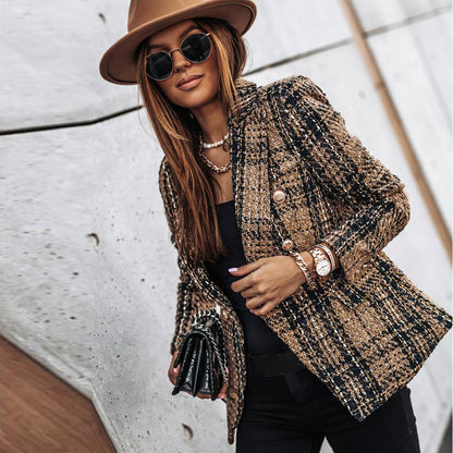 Katarina | Women's Relaxed Checked Tailored Blazer