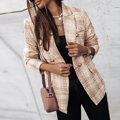 Katarina | Women's Relaxed Checked Tailored Blazer