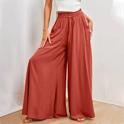 Terra | Smocked-Waist Wide-Leg Pants