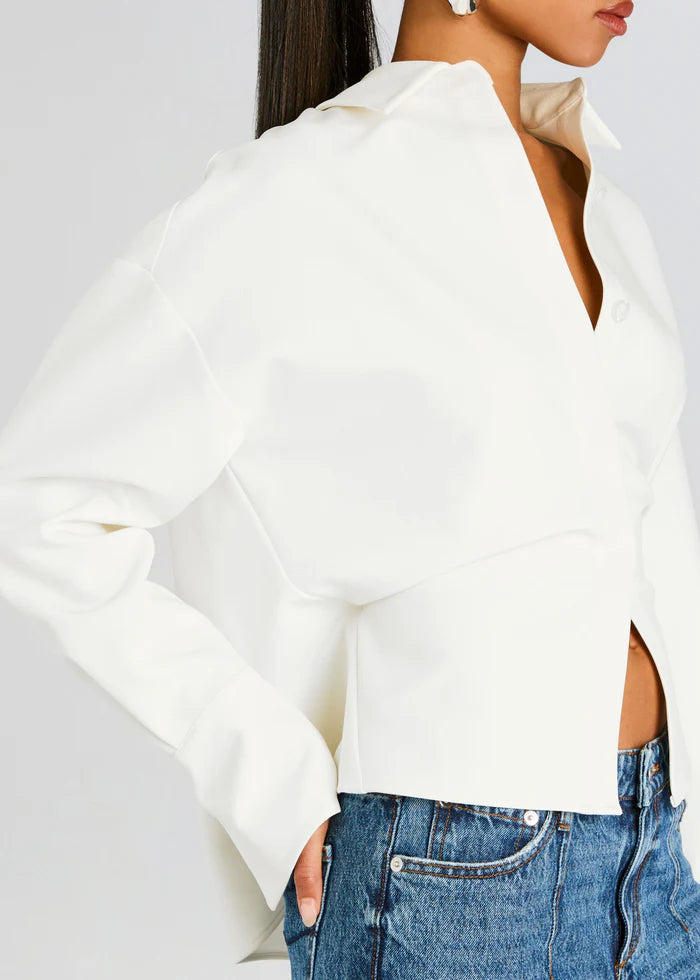 Rosalind | Draped Underbust Button Down Shirt