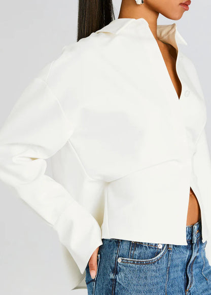 Rosalind | Draped Underbust Button Down Shirt