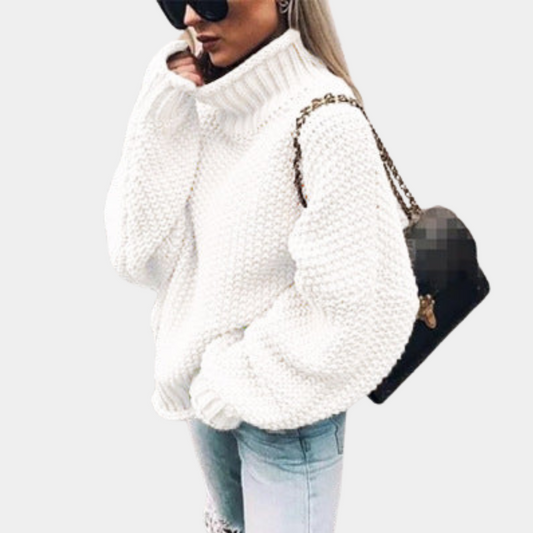 Anna | Women's Oversize-Rollkragenpullover Aus Grobem Knit