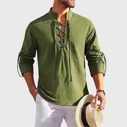 Roberto Russo Lace-Up Cotton Shirt