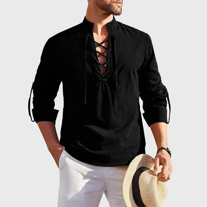 Roberto Russo Lace-Up Cotton Shirt