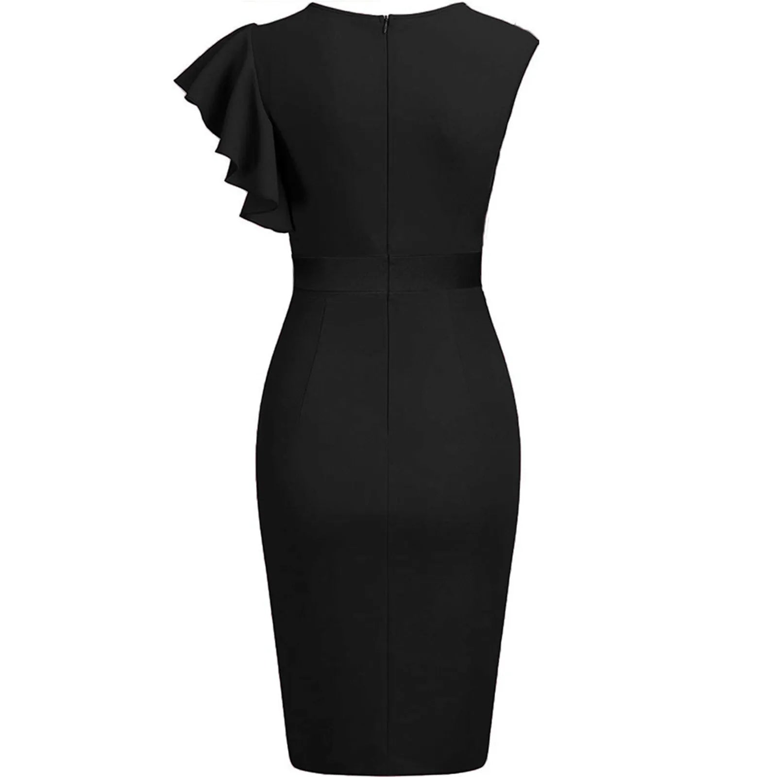 Bodycon Short Dress Women Short Sleeve Elegant Slim Fit Work Robe Female OL Lady Solid Everyday Dress Milanni Fashion