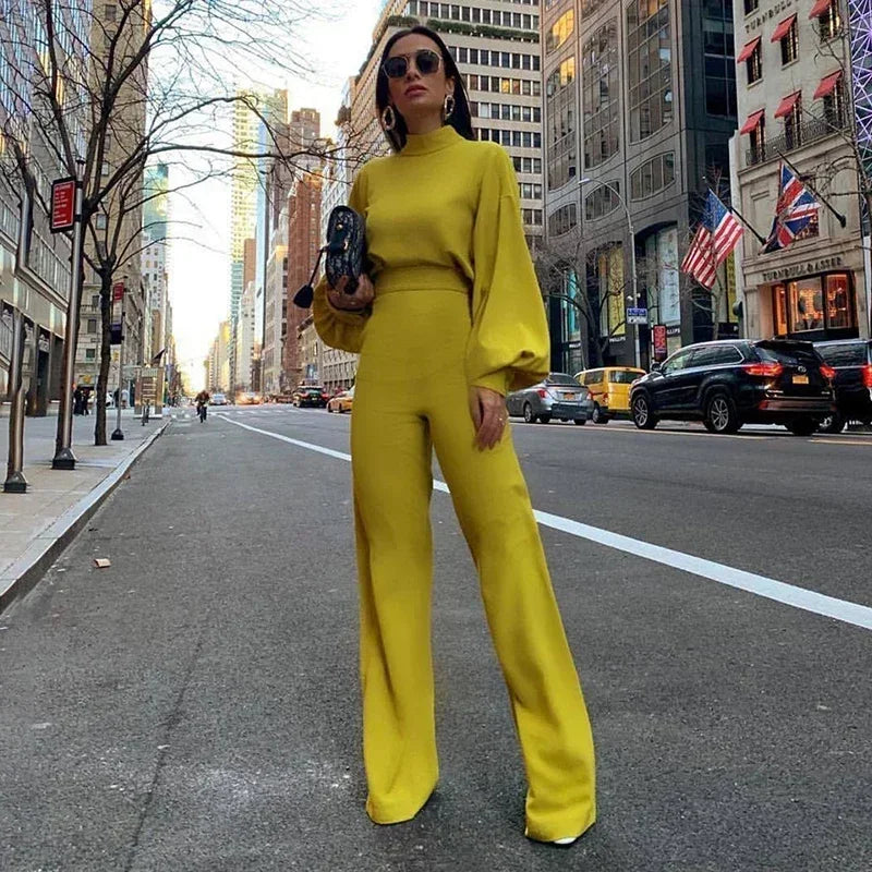 Elegance Turtleneck Bodysuit High Waist Long Sleeve Overall Female Jumpsuit Chic and Stylish for Any Occasion Milanni Fashion