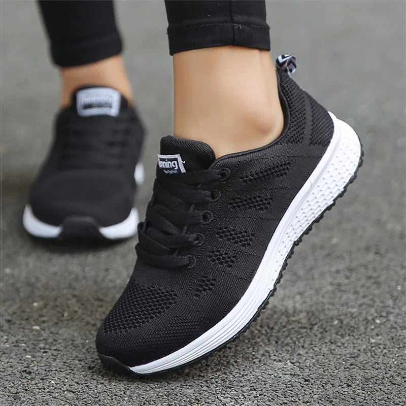 Breathable Mesh Vulcanized Shoes Women White Sneakers Gym Tennis Shoes Comfortable Footwear Milanni Fashion