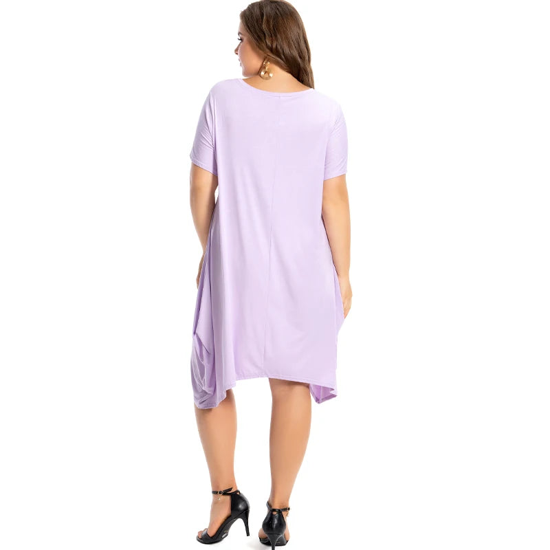 Plus Size Cotton Nightgowns for Women Short Sleeve O Neck Lounge Pajama Dress Sleepwear for Comfort Milanni Fashion