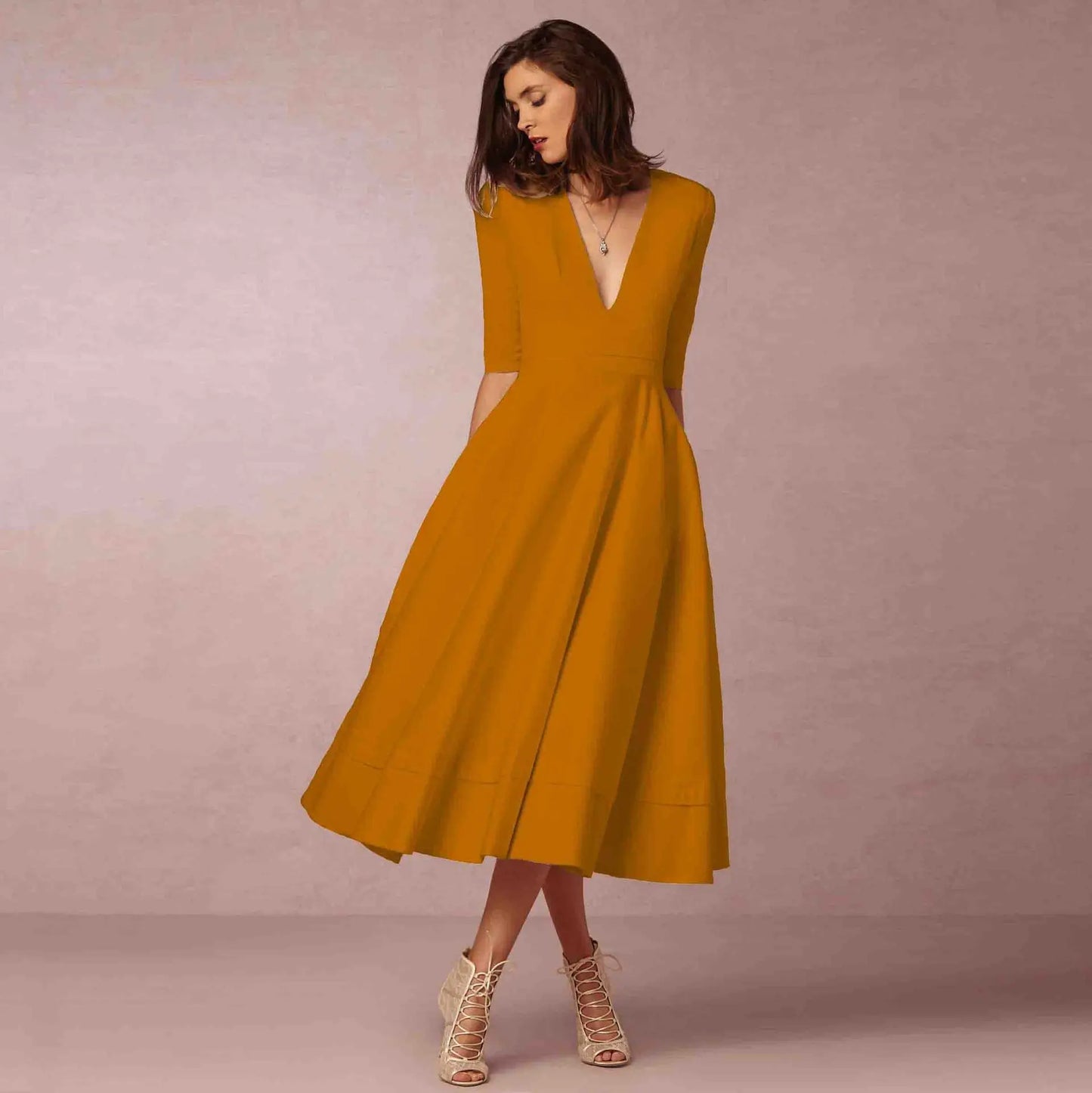 Bettina | Women's Elegant Flowing Midi Dress