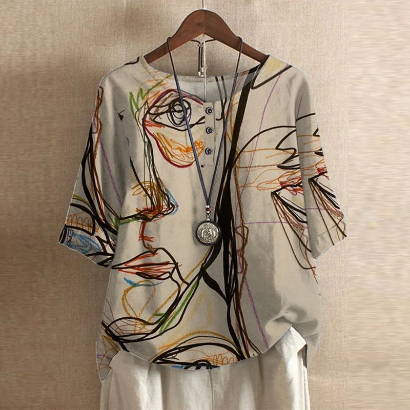 Silvana | Breathable Relaxed Floral Women's Blouse