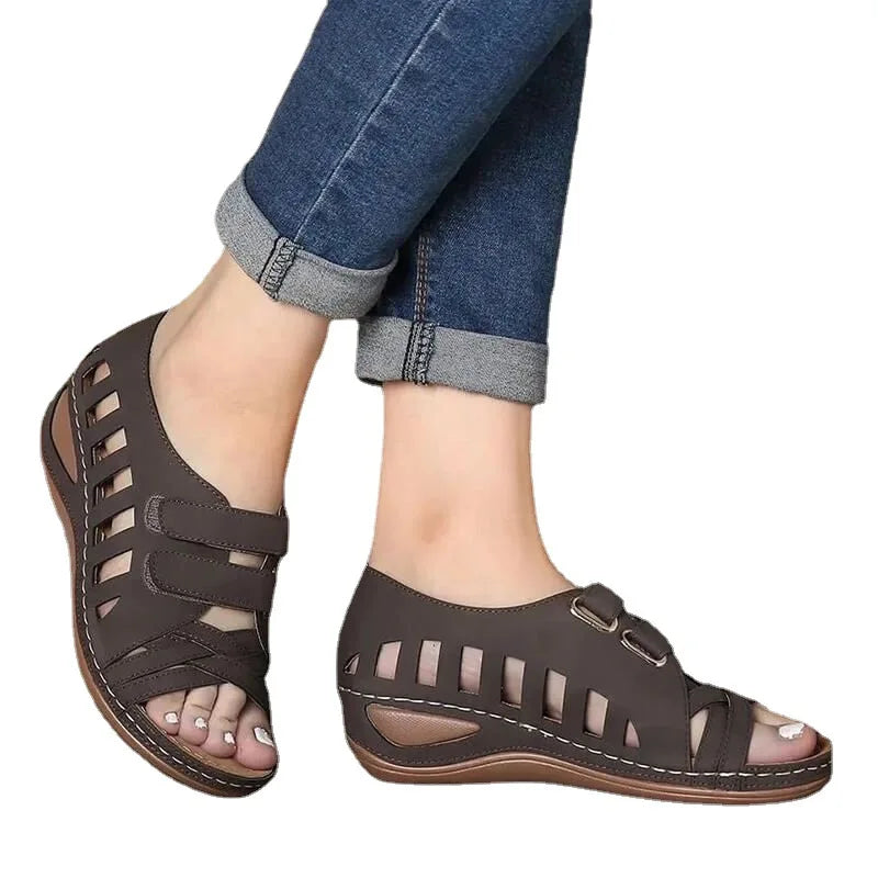 Hollow Out Open Toe Wedge Platform Casual Shoes for Women Soft Beach Sandals Outdoor Footwear Milanni Fashion