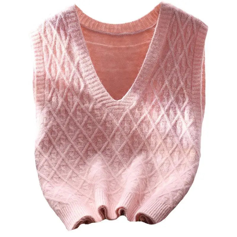 Waistcoat Cropped Pullover Sweater Short V-Neck Knit Vests for Women  Milanni Fashion   