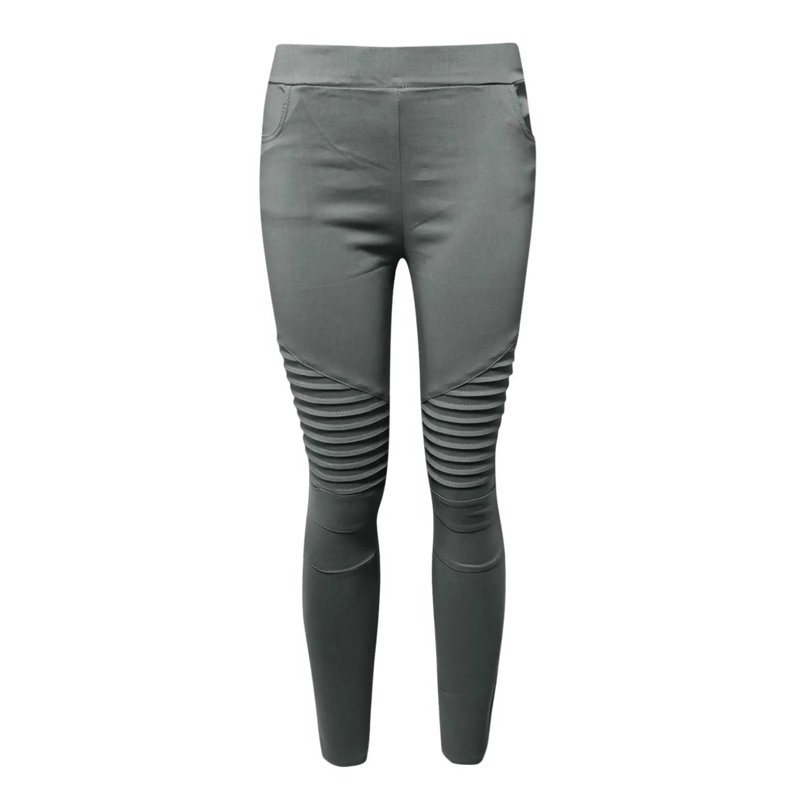 Solid Pocket Trouser Pants Tight Legging Style Elastic Splice Pants for Women Comfortable & Stylish Milanni Fashion