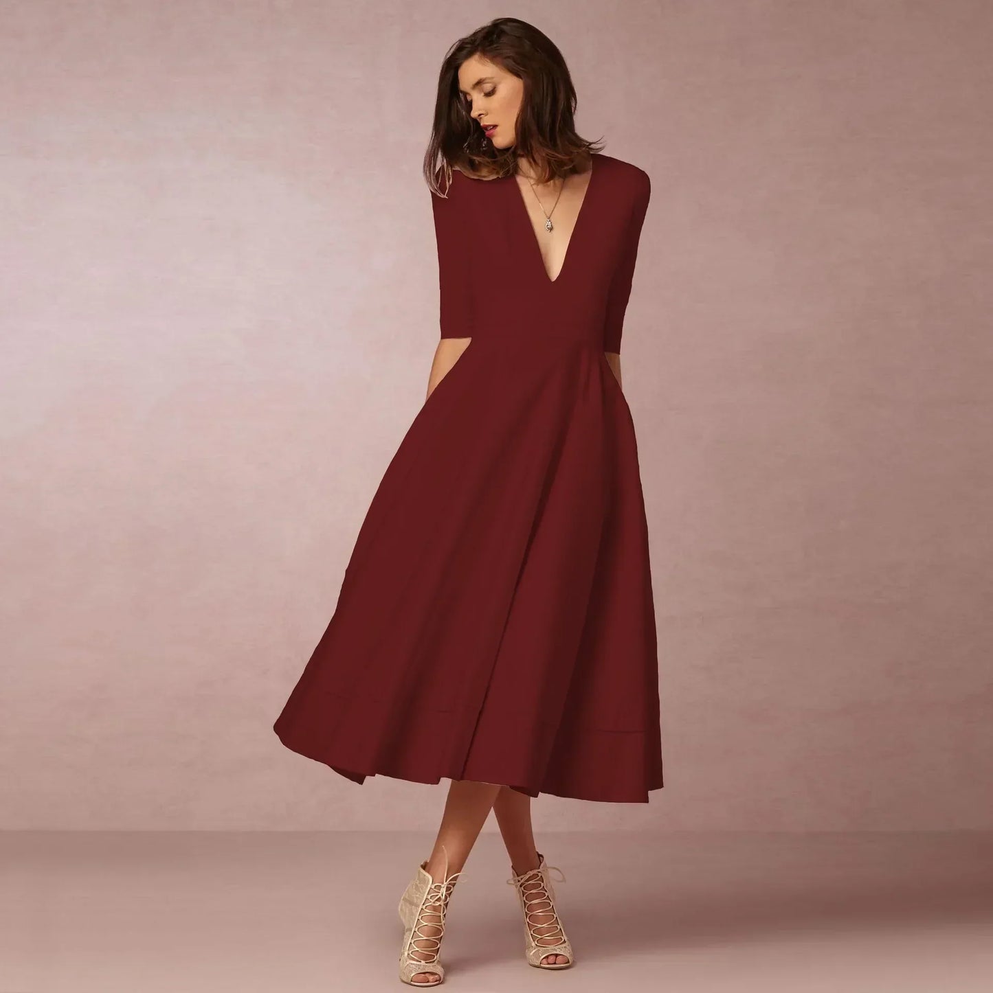 Bettina | Women's Elegant Flowing Midi Dress