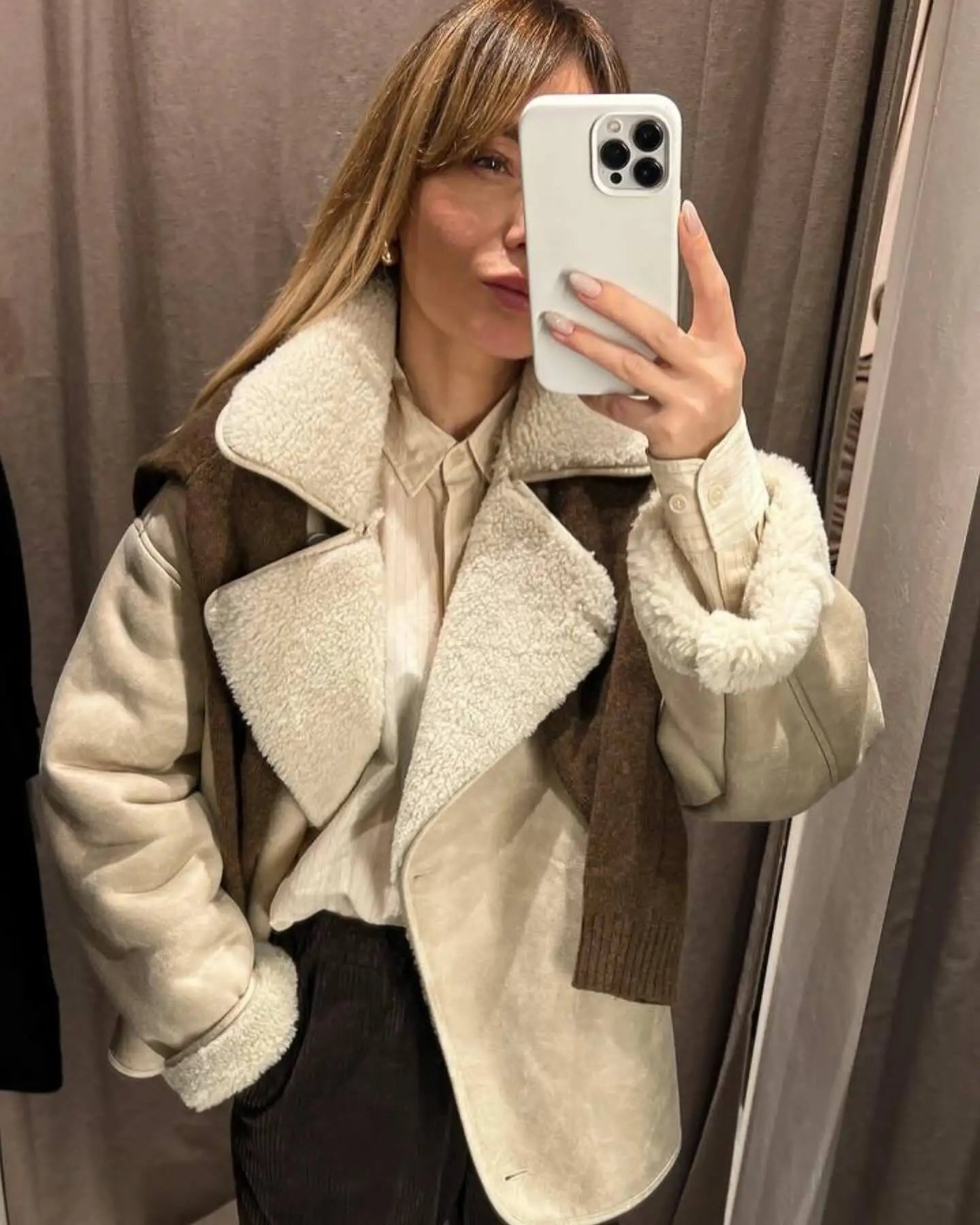 Fleece Jacket Coat Winter Chic Single-breasted Thick Warm Outerwear Women’s Cozy Cold Weather Wear Milanni Fashion