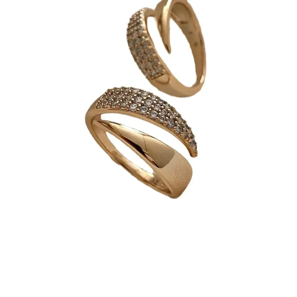 Stainless Steel 18K Gold Plated Sun Ring with Natural Stone Inlaid in Hollow Metal Texture Design Milanni Fashion