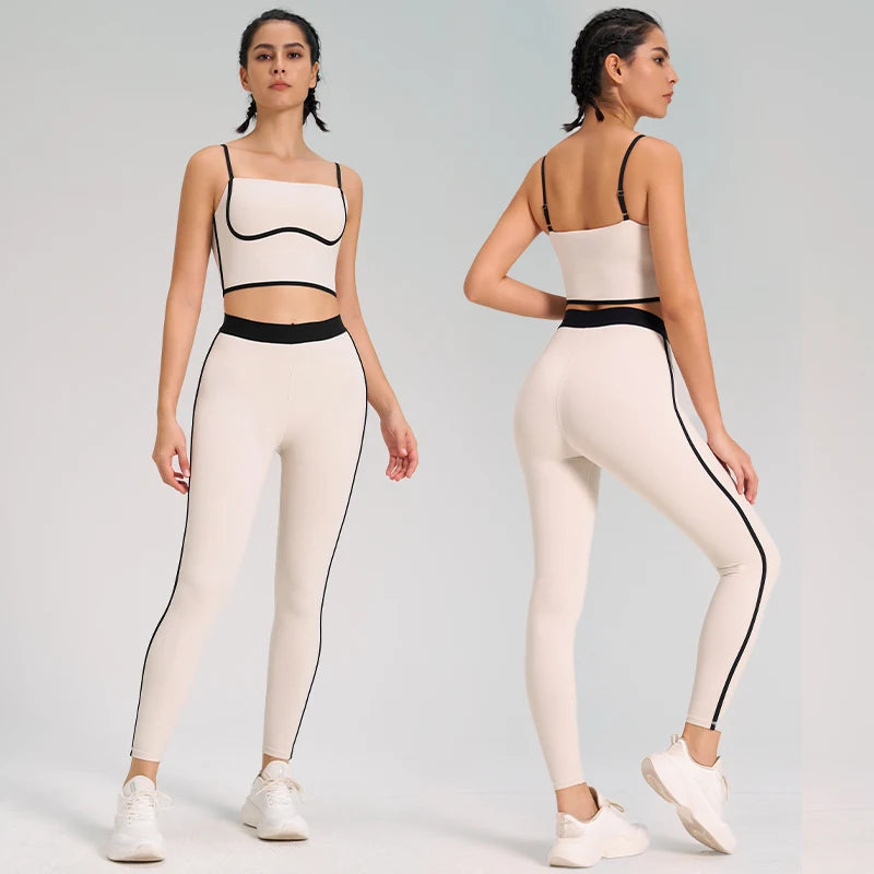 Women Patchwork Sport Yoga Suit Breathable Sportwear Set Workout Clothes  Milanni Fashion   