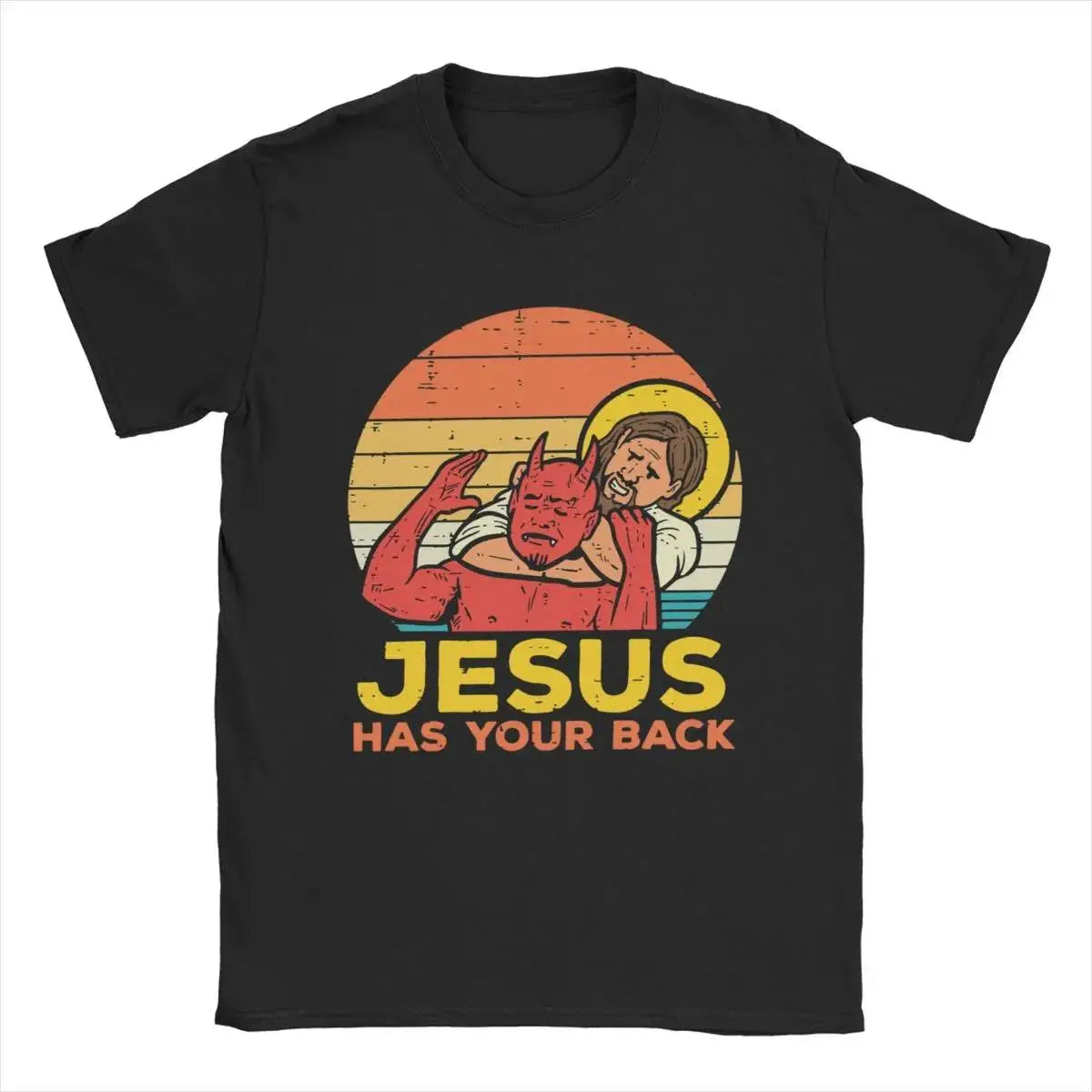 Jesus Has Your Back Jiu Jitsu Retro Christian T-Shirt for Women Cotton Vintage Tee Milanni Fashion