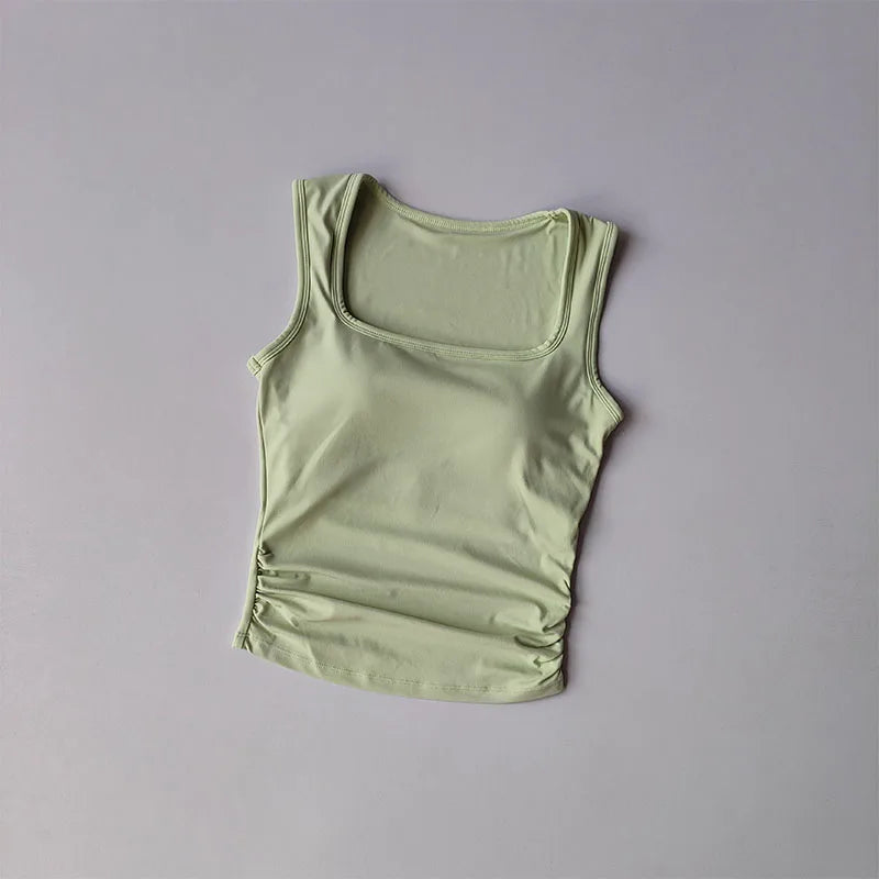 Square Collar Fixed One-piece Sports Vest for Women Running Breast Collection Cross Shaped Fitness Bra Milanni Fashion