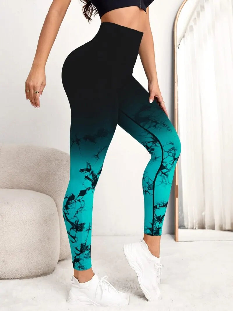 Yoga Pants Seamless Push Up Sports Fitness High Waist Workout Scrunch Tie Dye Leggings for Women Milanni Fashion