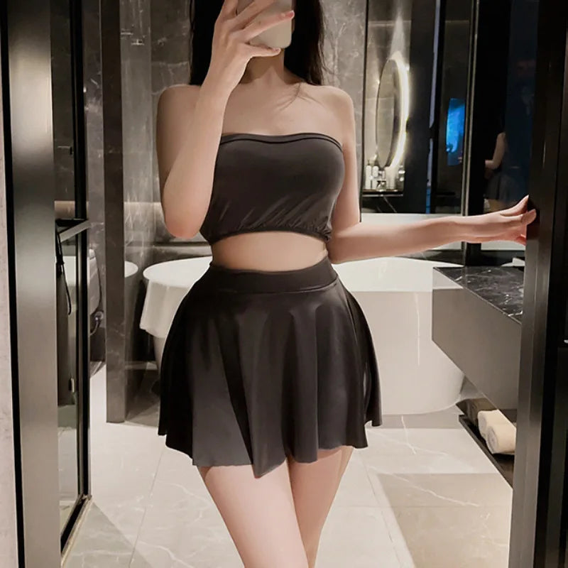 Sexy Mini Pleated Skirt Y2K A-line Stretchy Club Outfit for Women High Waist Korean Style Skirt Milanni Fashion