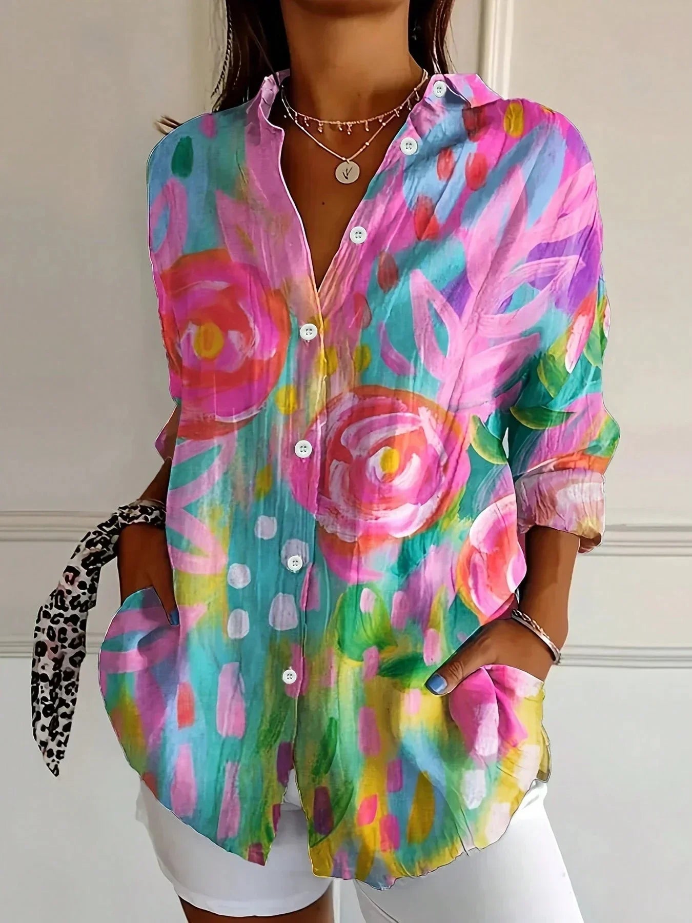 Lisette | Colorful playful print blouse for vibrant everyday style