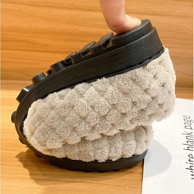 Plush Flat Shoes Outdoor Fashion Chain Design Warm Snow Boots Comfortable Winter Footwear for Women Milanni Fashion