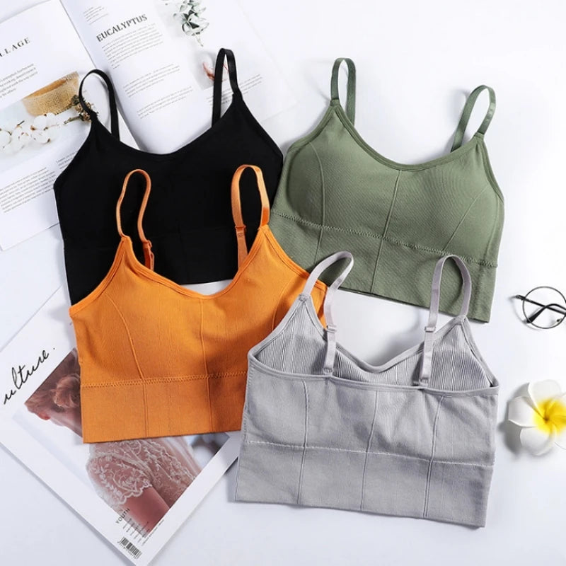 Square Collar Sexy Sports Bra Seamless Breathable Soft Underwear Yoga Vest Bralette Top Milanni Fashion