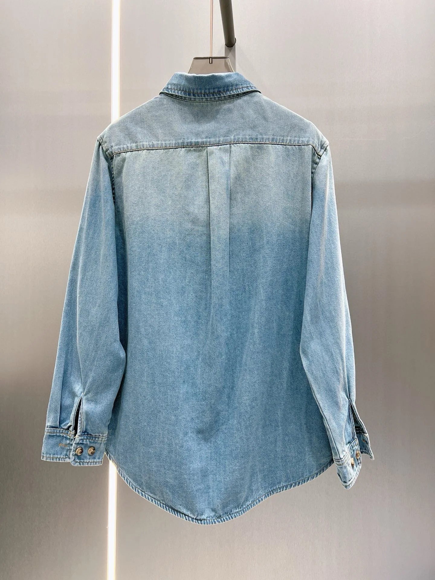 Women's Long Sleeve Denim Shirt Casual Fashion Early Autumn Jeans Shirt  Milanni Fashion Light Blue S 