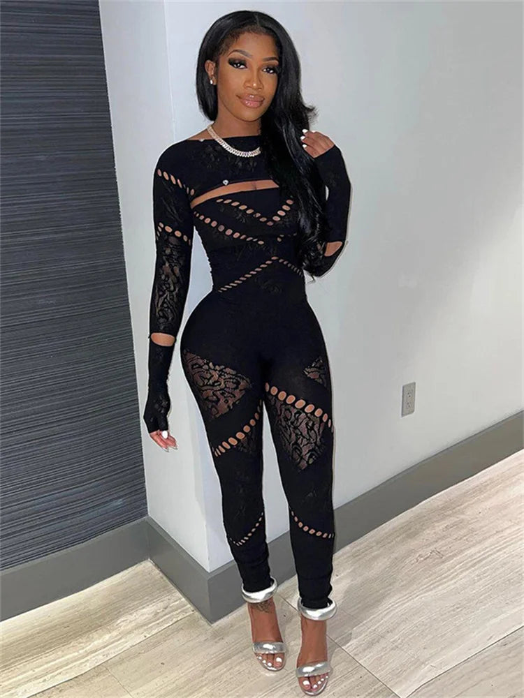 Streetwear Jumpsuit Women Long Sleeve Bodycon Romper Casual Fashion One Piece Outfit Milanni Fashion