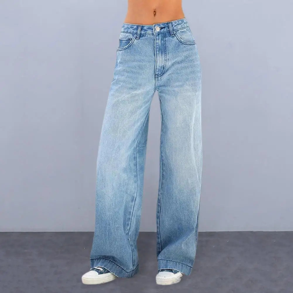 Fashion Straight Leg Pants Designer Denim Blue Vintage Mom Loose Jeans Casual Chic Women's Trousers Milanni Fashion