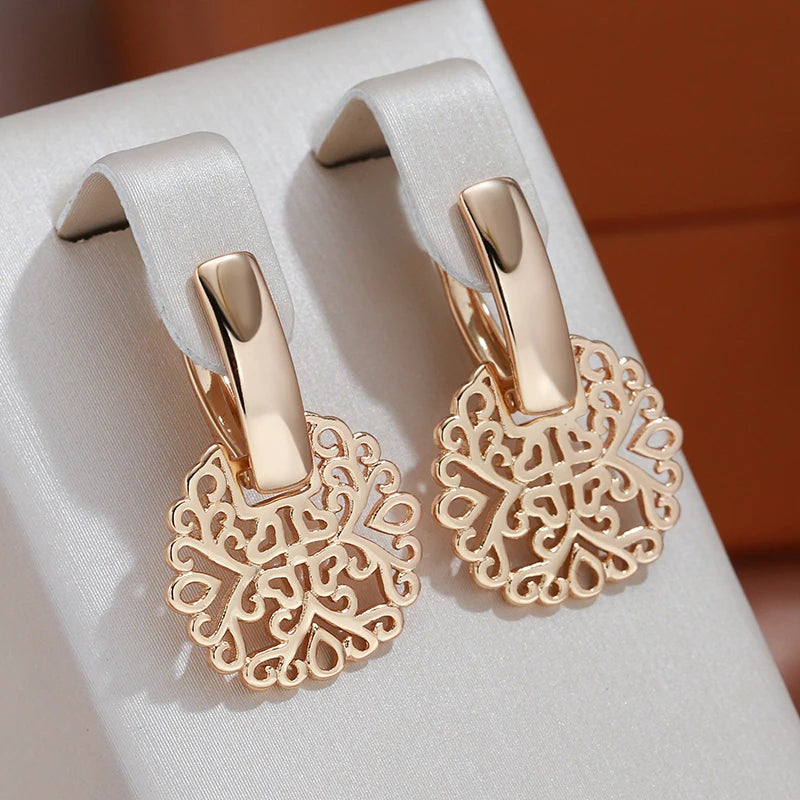 Luxury Glossy Geometric Texture Gold Earrings Vintage Dangle Earrings for Elegant Style Milanni Fashion