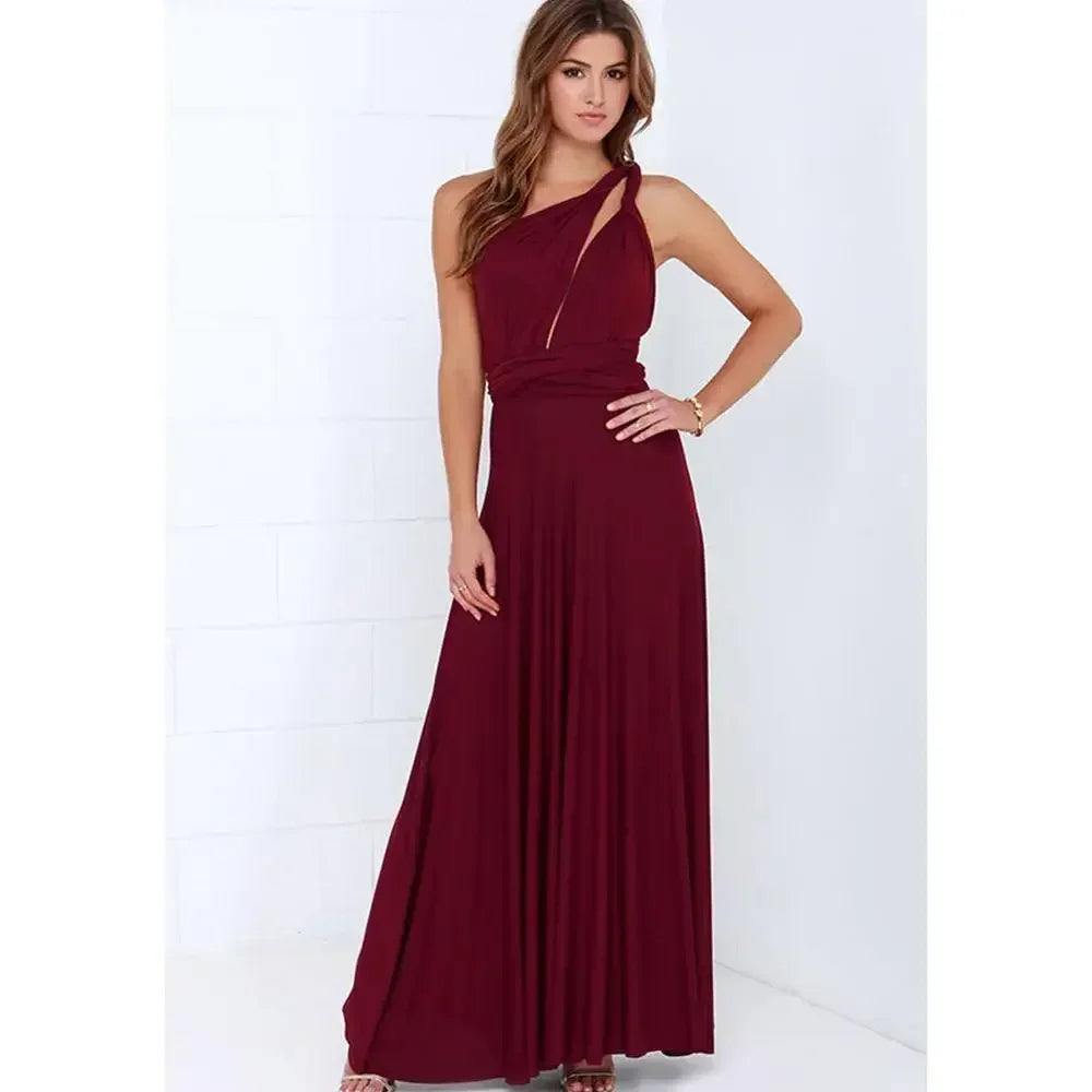 Fashion Multi-worn V-neck Vestidos De Fiesta Women Long Dress Maxi Dress Milanni Fashion   