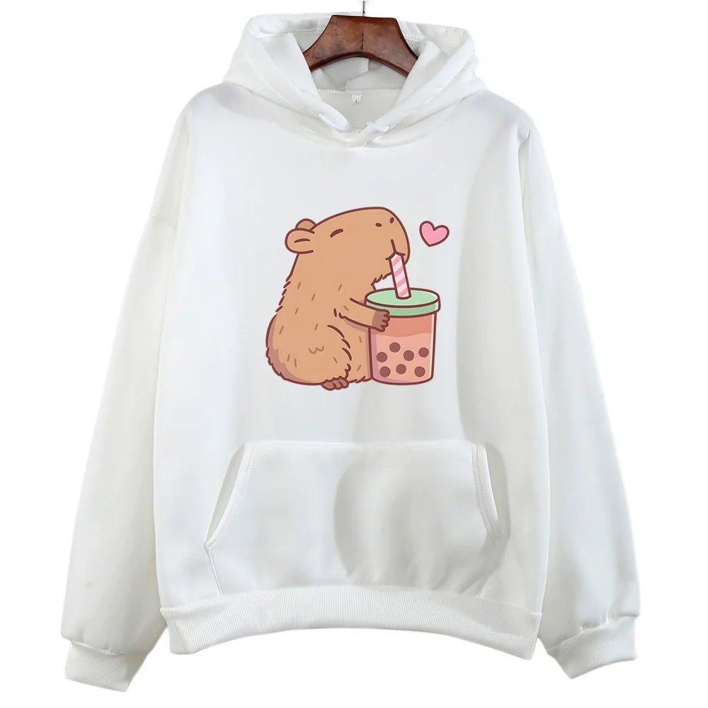 Bubble Tea Sweatshirt Women Funny Graphic Hoodie Autumn Winter Harajuku Casual Pullover Top Milanni Fashion