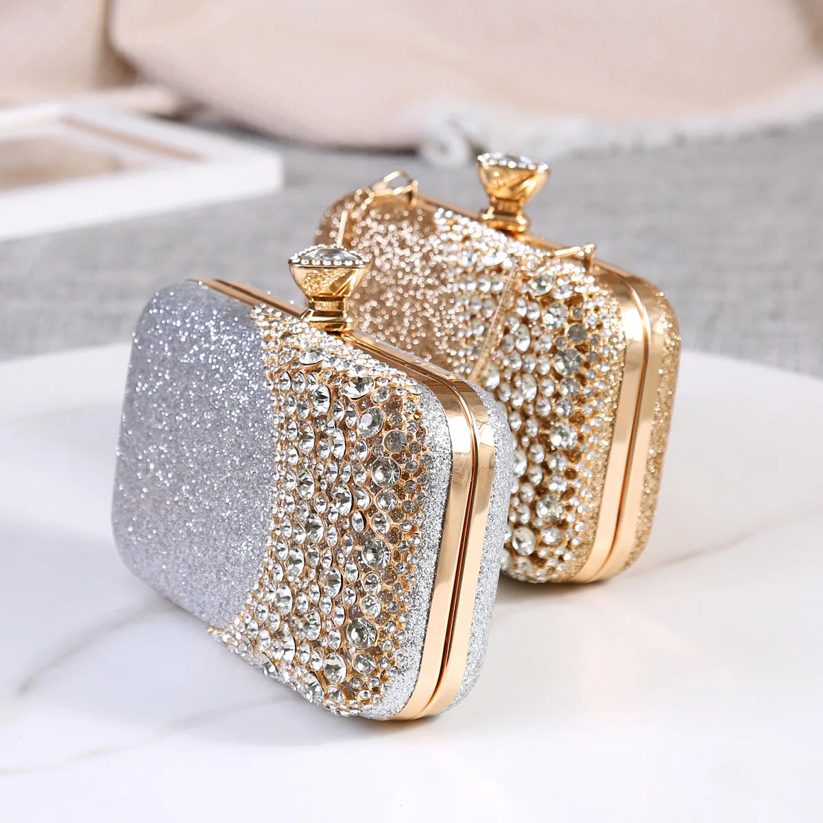 Rhinestone Hollow Out Crystal Evening Bag Luxury Party Clutch Purse Women Fashion Handbag Milanni Fashion