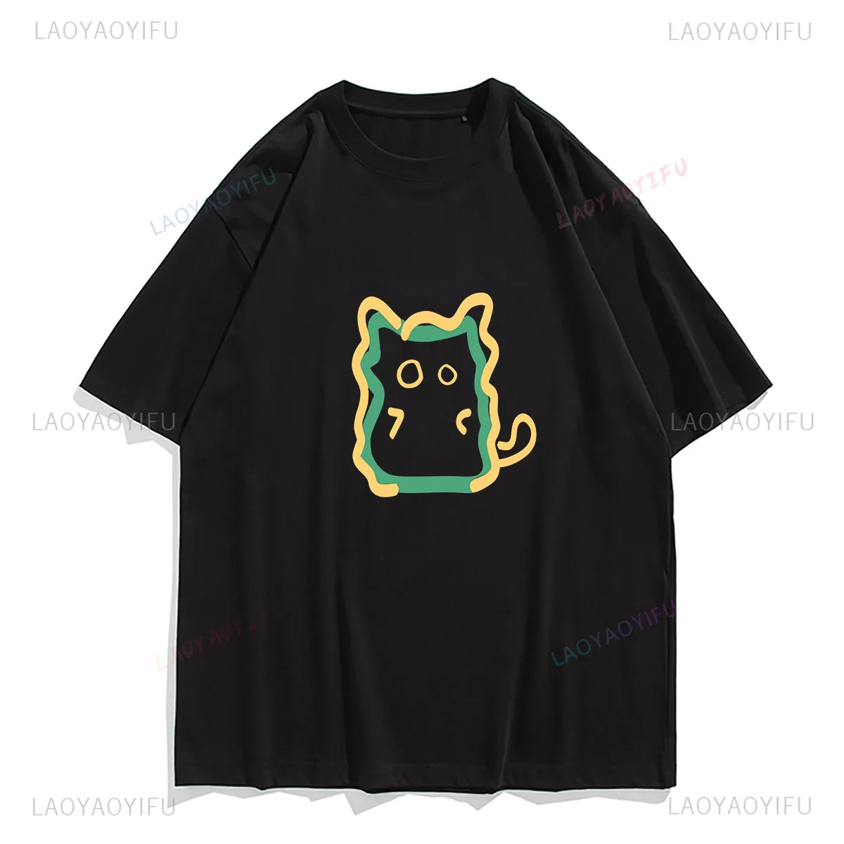 Cute Cat Kawaii Print Top Short-Sleeve O-Neck Women T-Shirt Breathable Graphic Cotton Tee Milanni Fashion