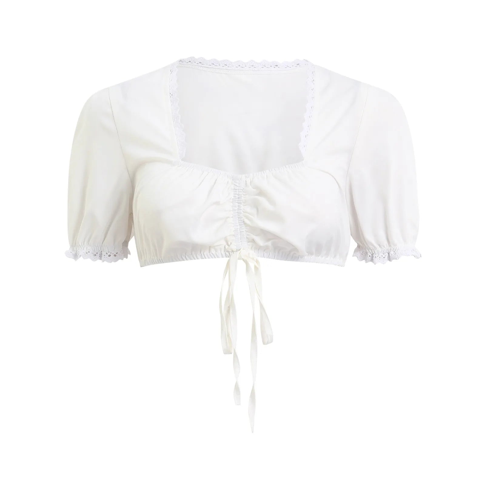 Women's Elegant Dirndl Blouse White  Milanni Fashion   